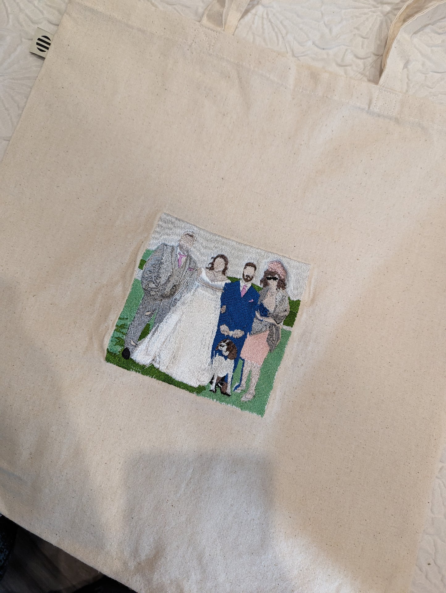 Personalised embroidery tote bag